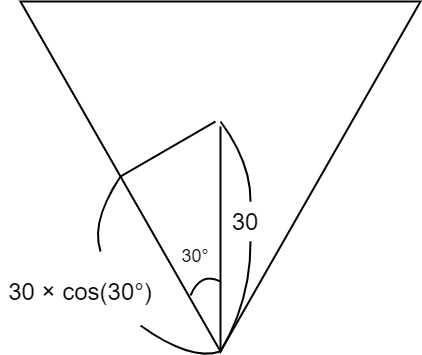 逆三角形の1/2辺